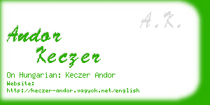 andor keczer business card